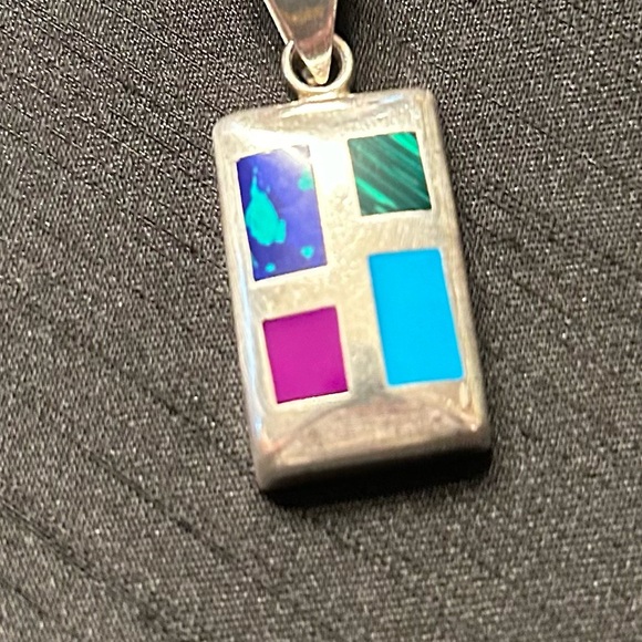 Silpada Sterling Pendant with Muliti-Colored Stones - Picture 1 of 3